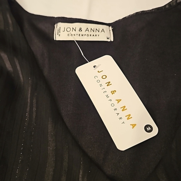 Jon & Anna Contemporary Semi-Sheer V-neck Blouse - Picture 9 of 10